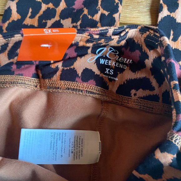 NEW J. Crew Leopard High Rise 7/8 Leggings Animal Print Brown - Picture 2 of 5
